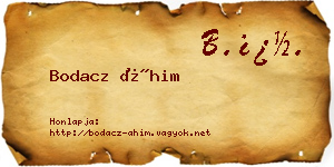 Bodacz Áhim névjegykártya